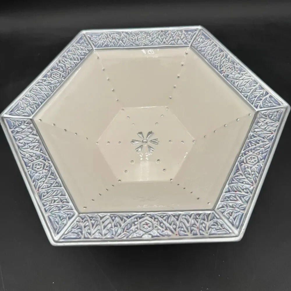 Fitz and Floyd Crystal Winter Round Compote 6.5